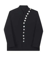 Luxe Mandarin Button Blazer